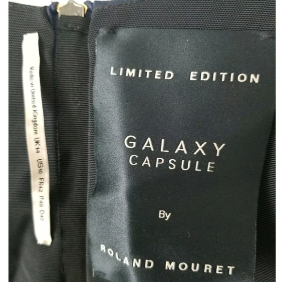 Roland Mouret Navy Galaxy Capsule Square Neck Jumpsuit Size US 10 UK 14 - Picture 10 of 12